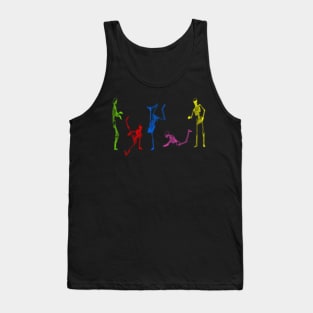 Breakdancing Skeletons Neon Tank Top